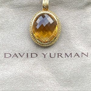 David Yurman Oval Citrine Yellow Sapphire Pendant